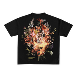 Burning Floral Black Tee