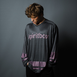 Spell Out Hockey Jersey Black/Plum