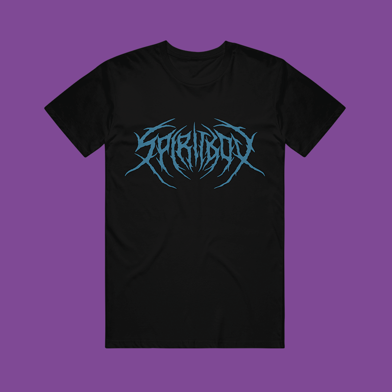 Death Metal Logo Blue Print Black T-Shirt