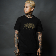 Burning Floral Black Tee