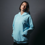 Light Blue Death Metal Logo Hoodie