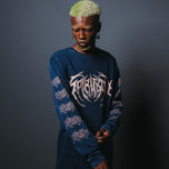 Death Metal Navy Mineral Wash Long Sleeve