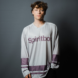 Spell Out Hockey Jersey Silver/Plum