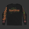 black longsleeve against white background. the center chest says 